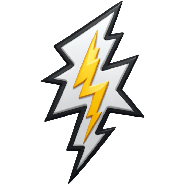Black and white stroke lightning emoji