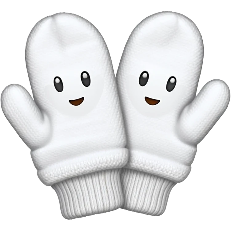 A white mittens without face emoji