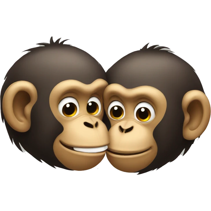 Two monkeys kissing emoji