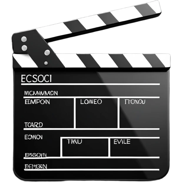 abstract movie clapper board, two simple rectangles with single line, geometric minimalism emoji