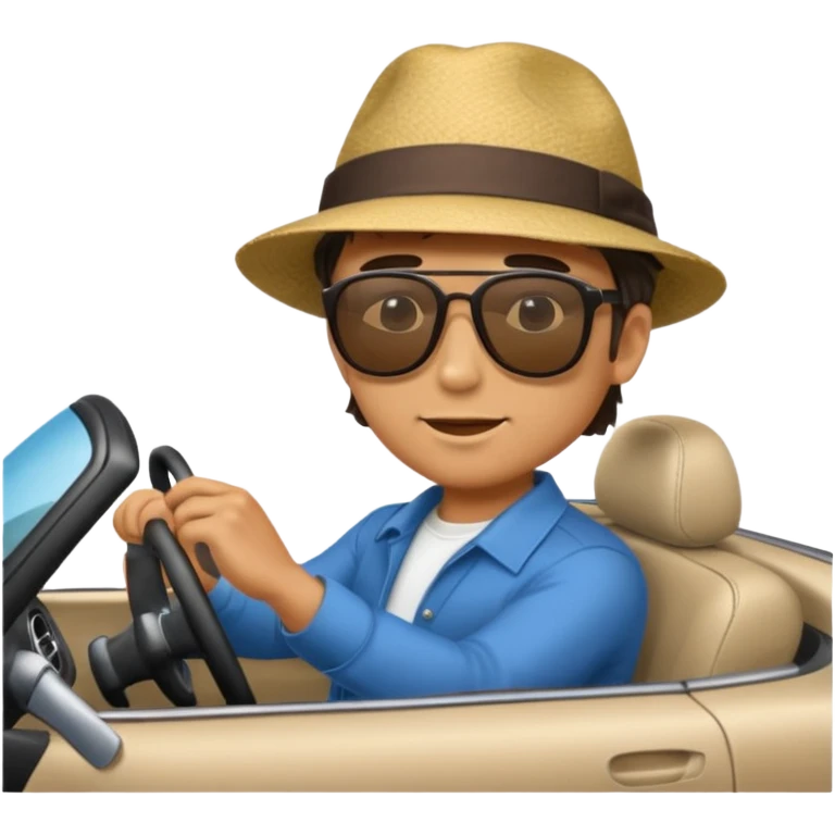 full body man driving a car emoji