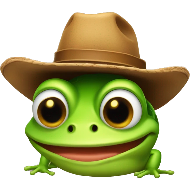 Frog with cowboy hat emoji