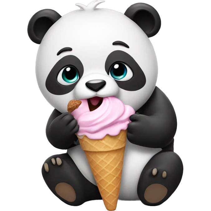 Panda eating ice cream emoji