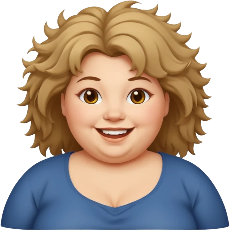 fat woman with messy hair emoji
