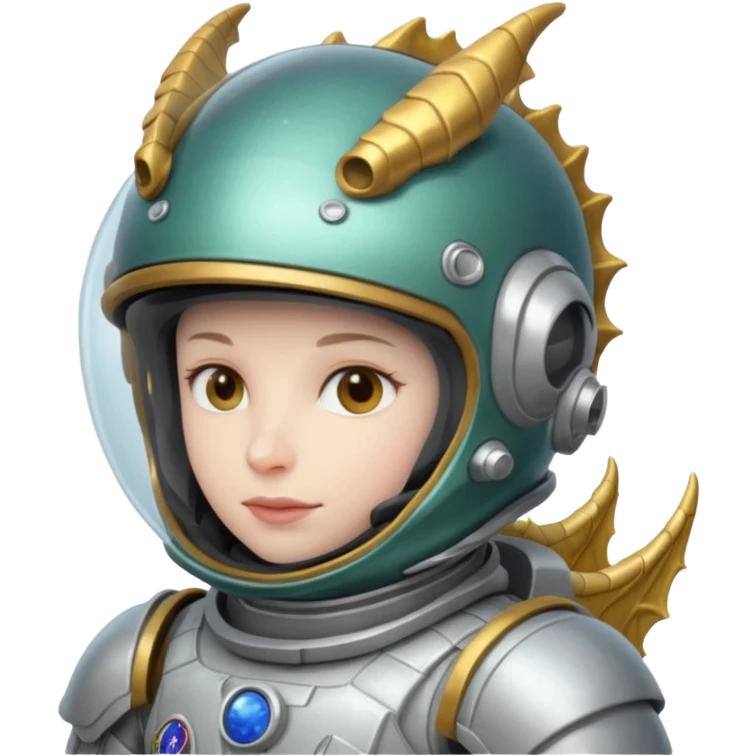 closed helmet astronaut riding dragon emoji