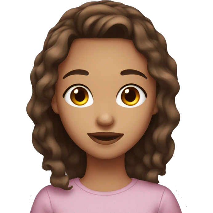 Girl witz brown hair and brown eyes emoji