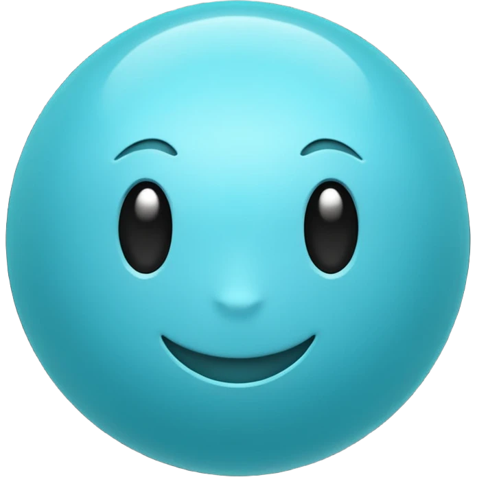 A sphere, cyan color emoji