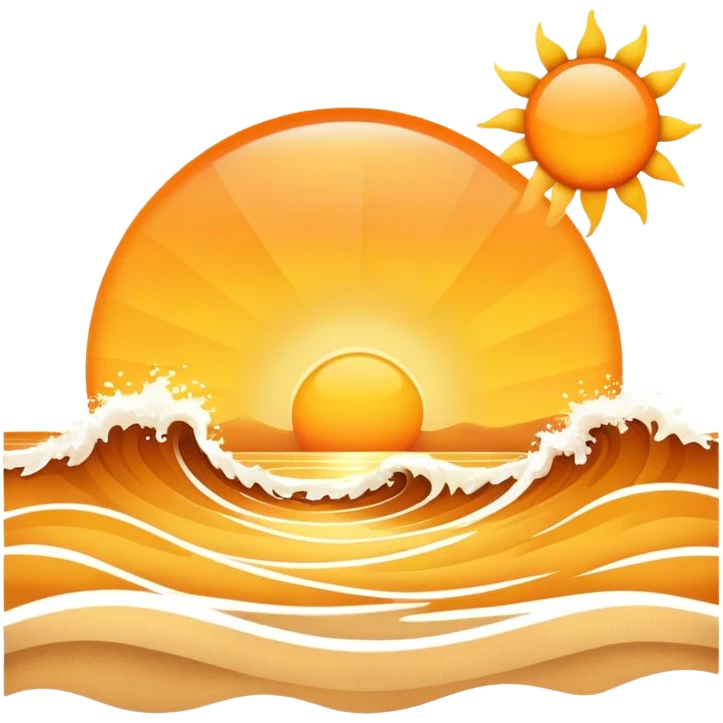 Sun rising on beach emoji