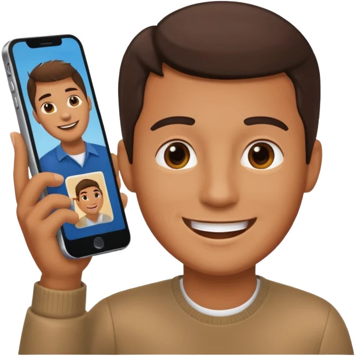 Man doing facetime emoji