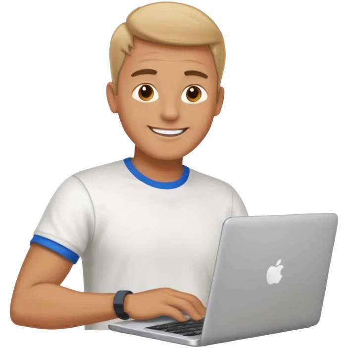 happy man on laptop emoji