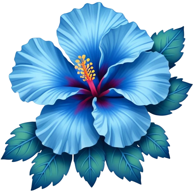 blue hibiscus flower  emoji
