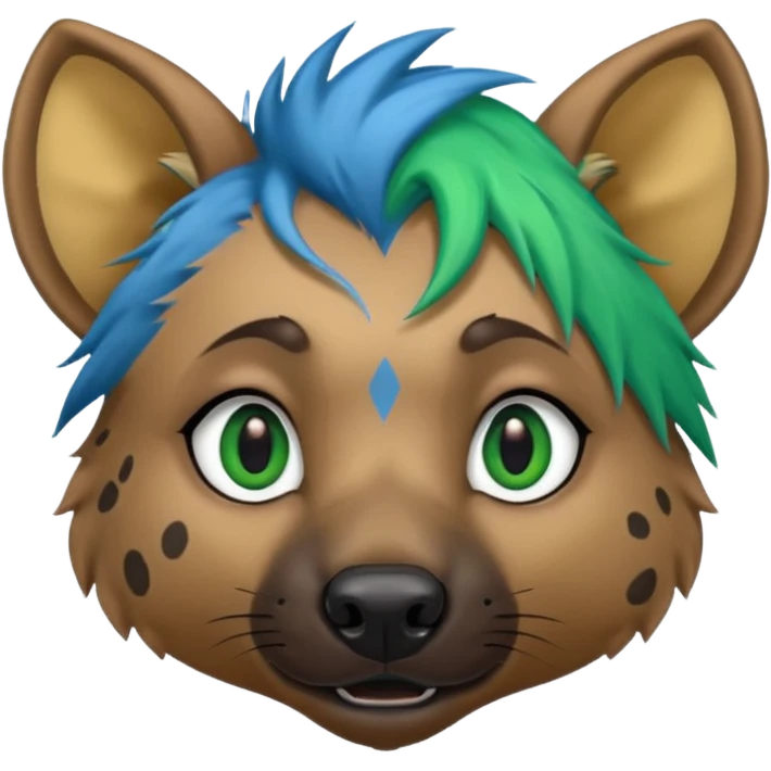 hyena with blue and green hair emoji