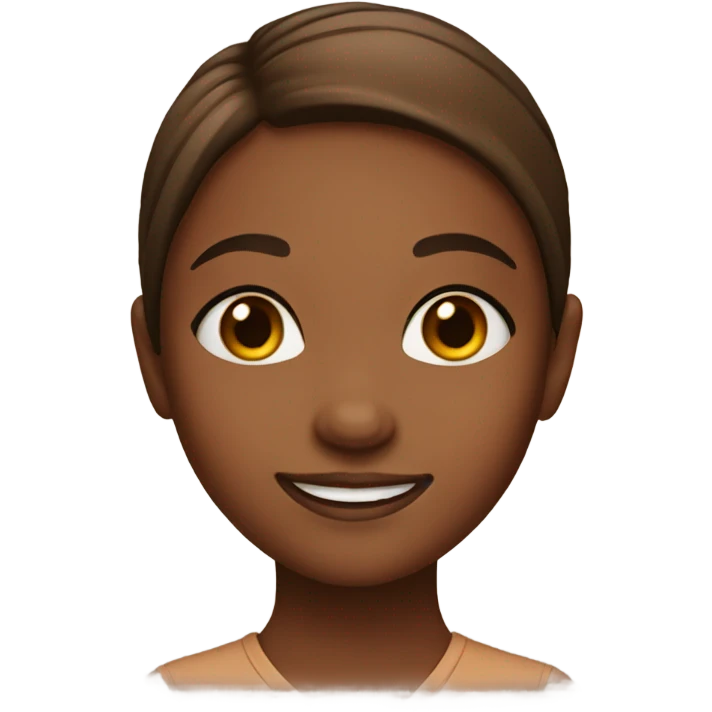 smiling girl with brown skin emoji