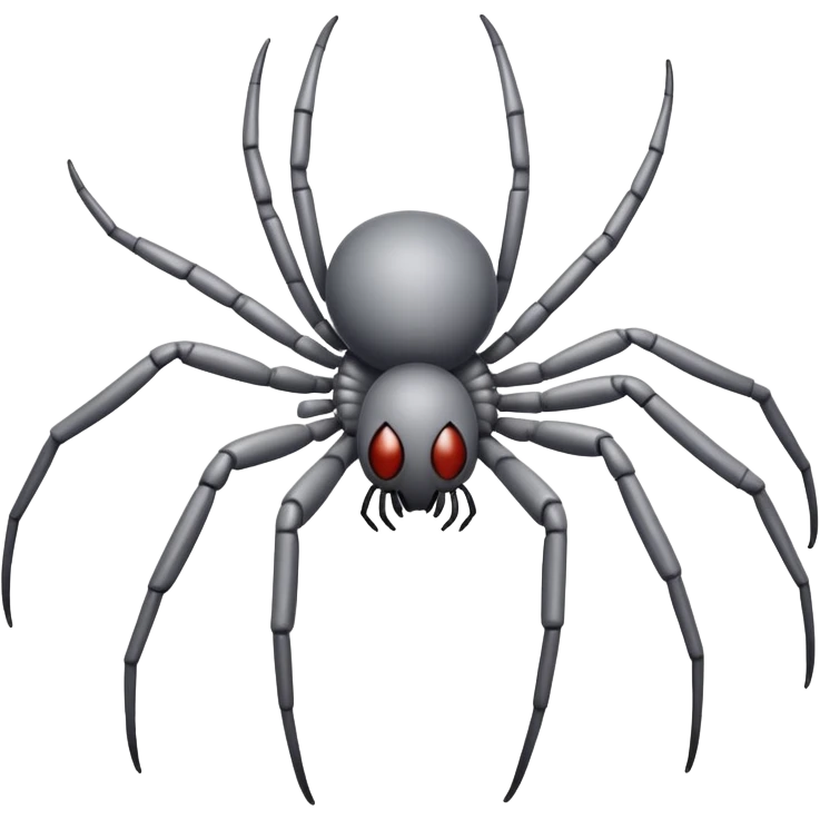 completely gray spider, all gray spider with eight legs emoji