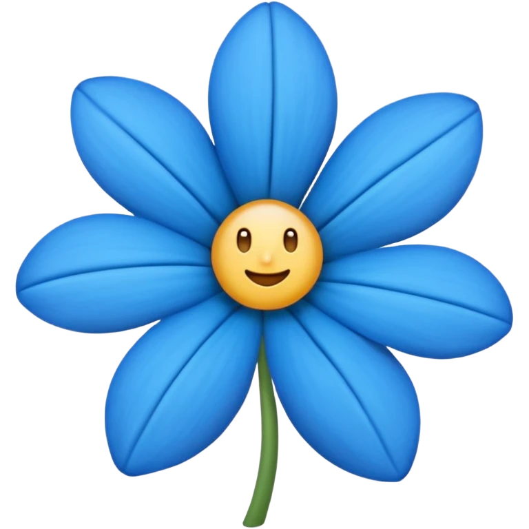 Flor azul com detalhes vivos emoji emoji