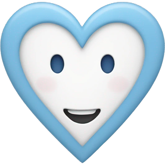 White and light blue heart emoji emoji