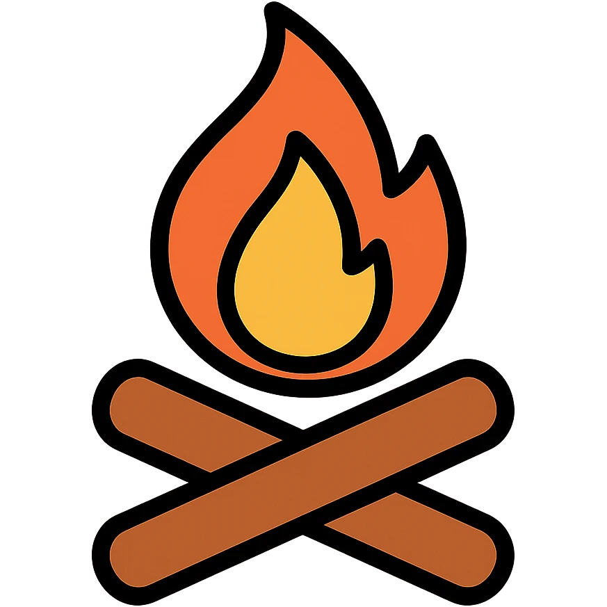 fire with firewood emoji
