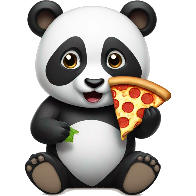 Panda eating pizza emoji