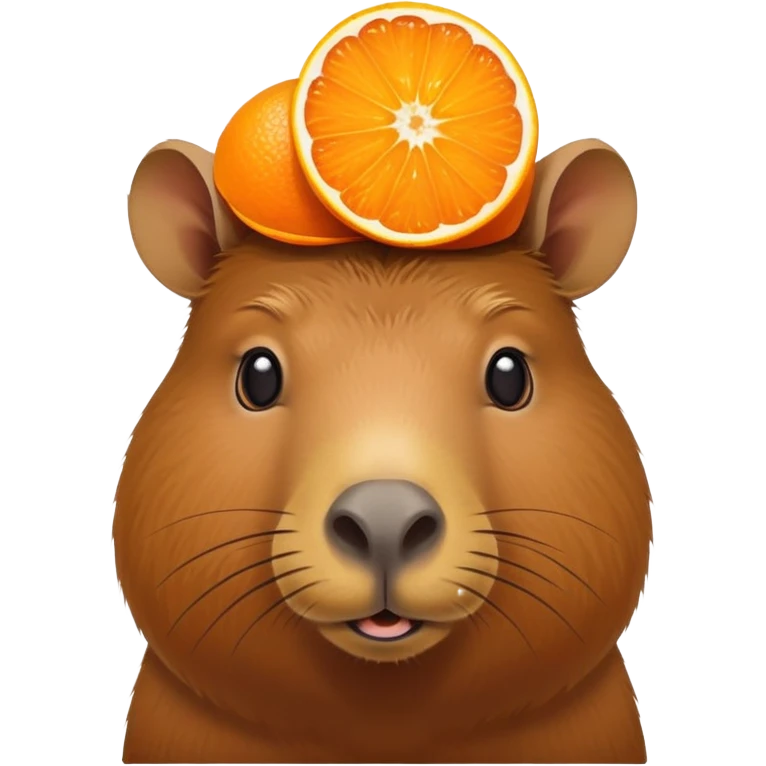 capybara with whole orange on head emoji