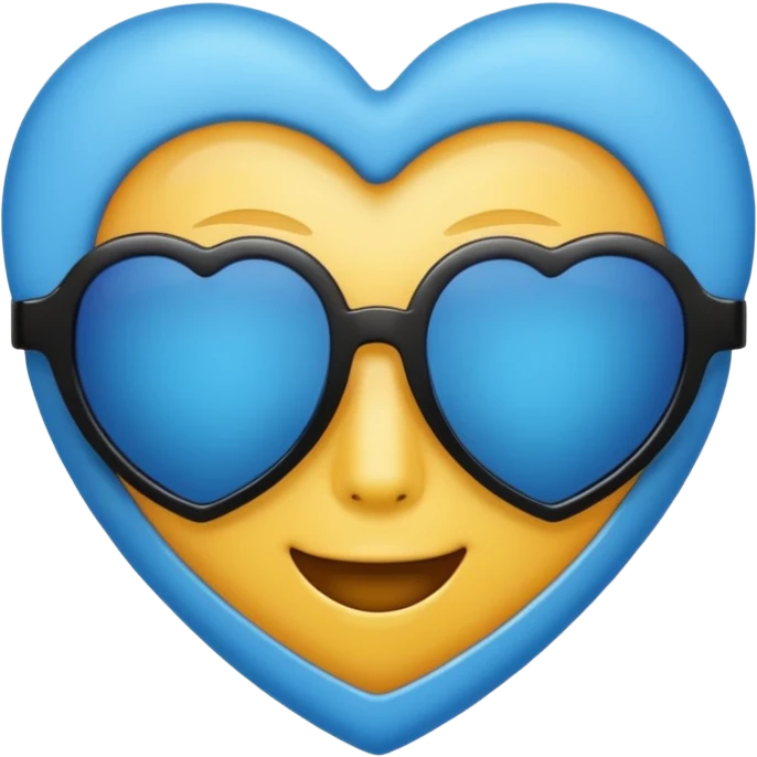 blue heart wearing black sunglasses stylish emoji emoji