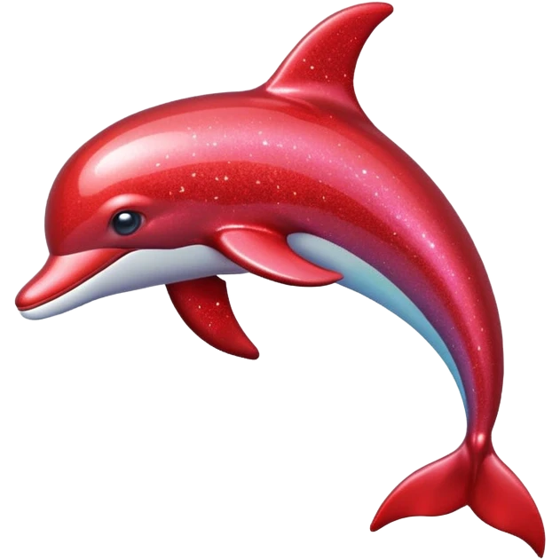 red glitter dolphin emoji
