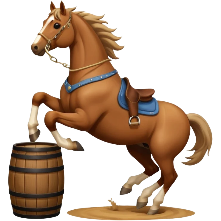 Horse running barrels in rodeo emoji