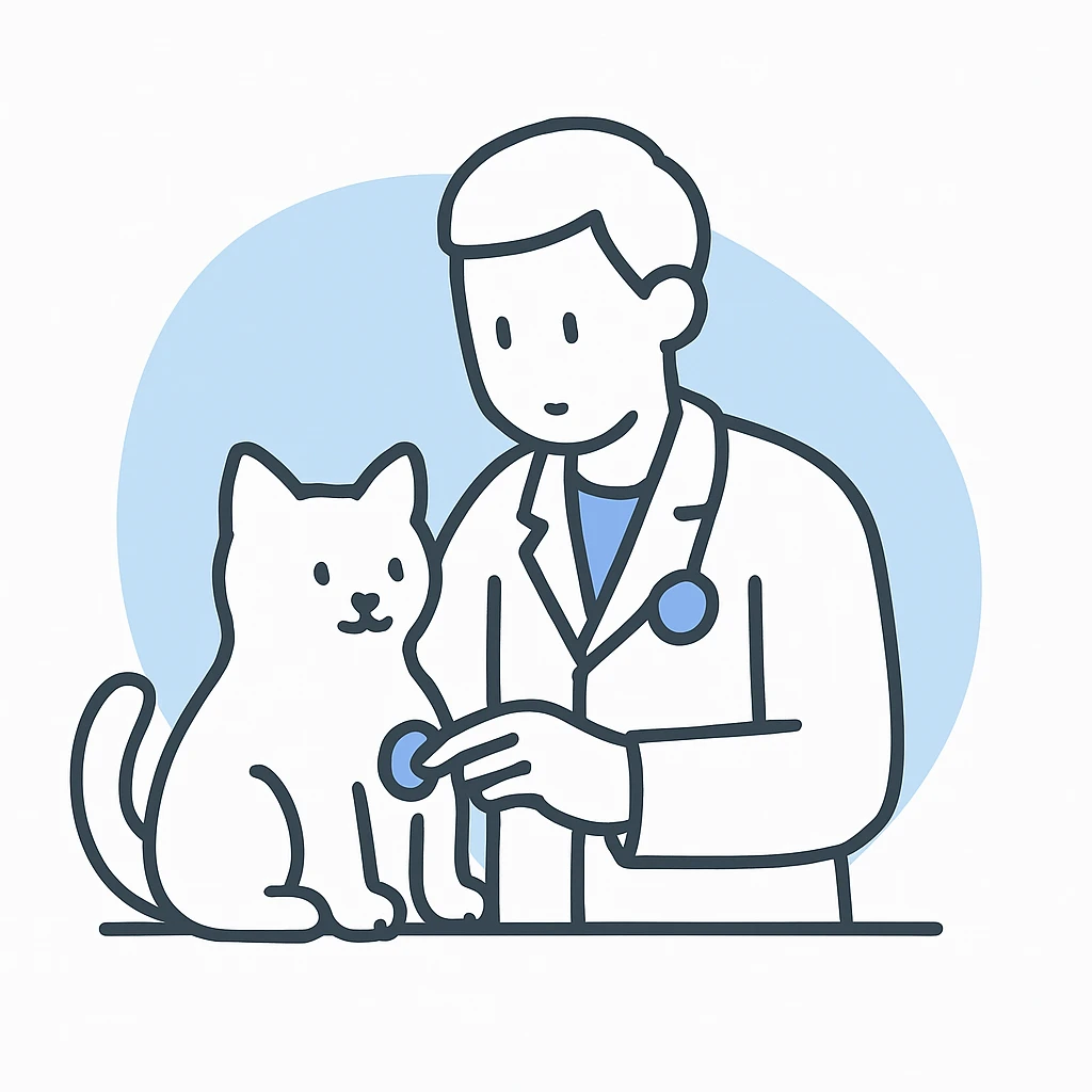 veterinarian examining a cat emoji