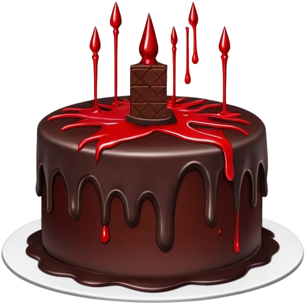 Goth cake with blood emoji