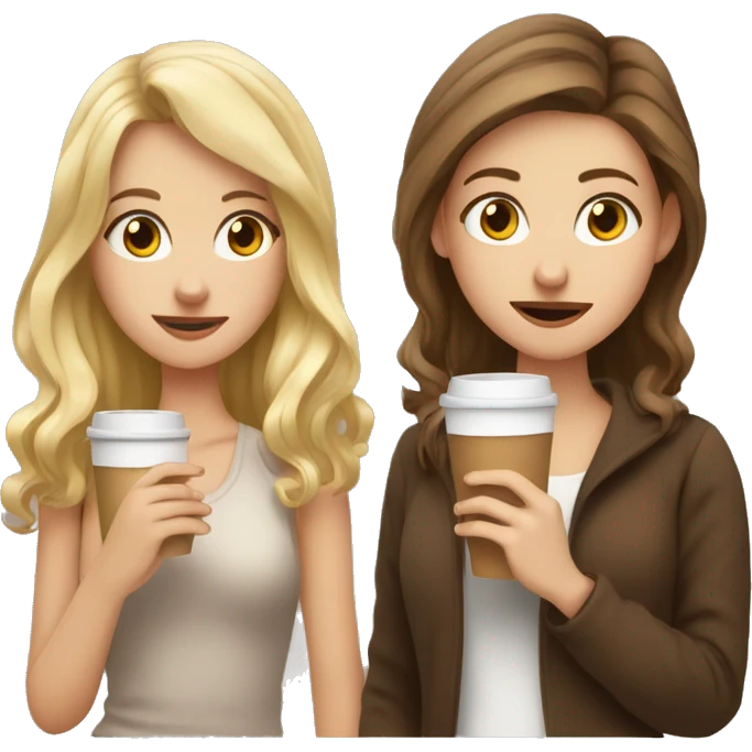 Blonde Girl with Coffee and cigarette in her Hand, Brown haired Girl with Coffee and cigarette in her Hand, another brown haired girl with Coffee and cigarette in her Hand emoji