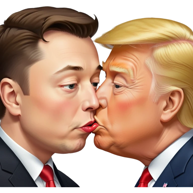 Elon musk kissing trump emoji