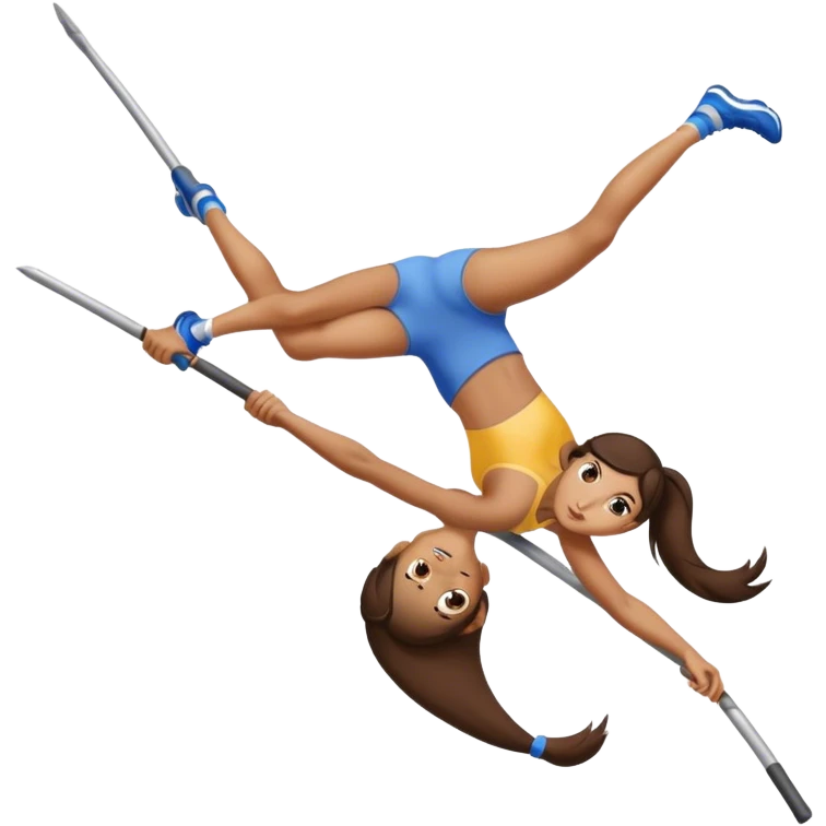 pole vaulting brunette girl emoji