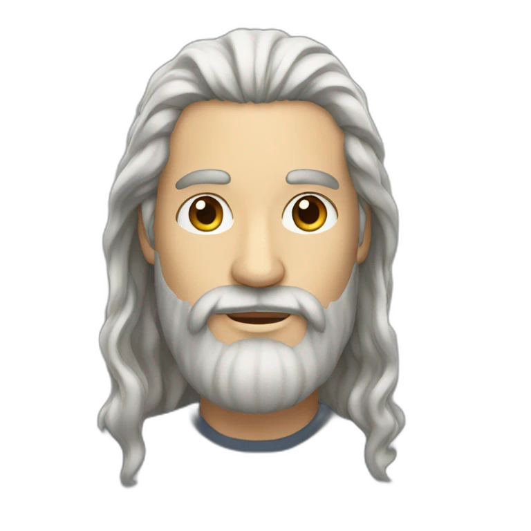 man with beard and long hair emoji