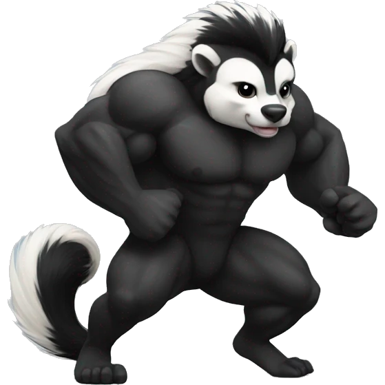 bodybuilder skunk emoji