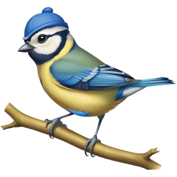 Eurasian blue tit bird with yellow belly and blue cap emoji