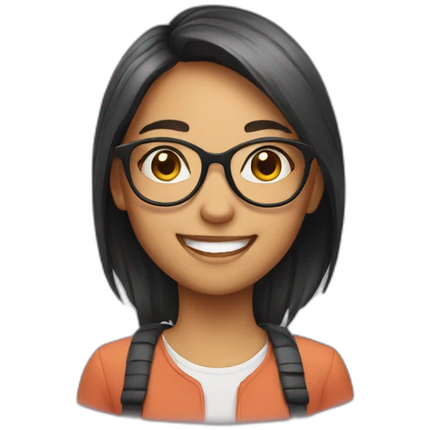 girl with smile and glasses emoji