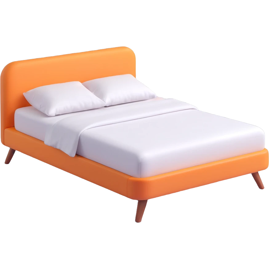 a bed, 3D emoji style, playful and rounded emoji