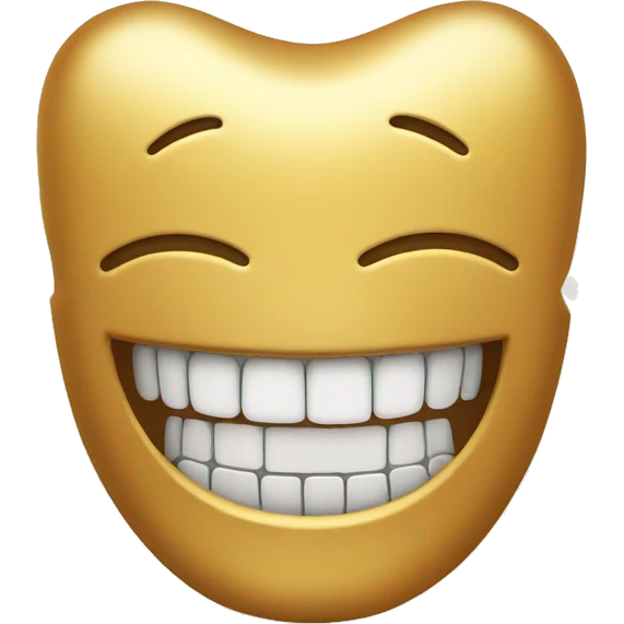 Golden smiling tooth emoji