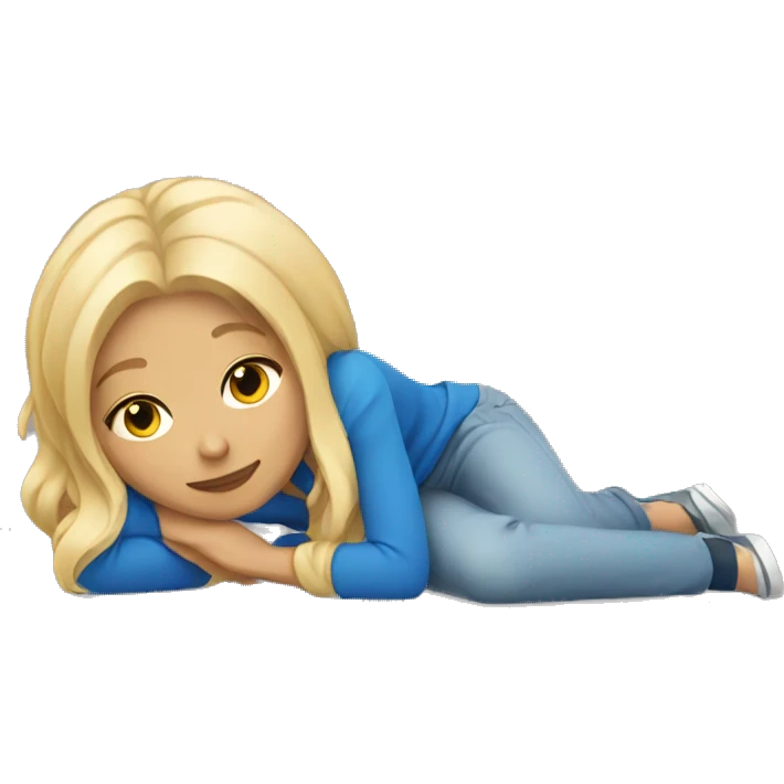 blonde girl laying down emoji