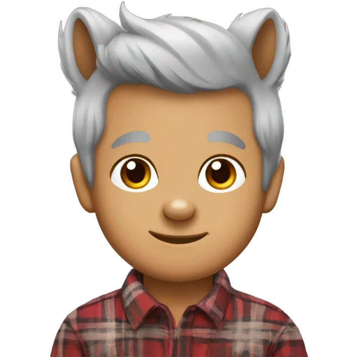 Squirrel and flannel shirt grey hair  emoji