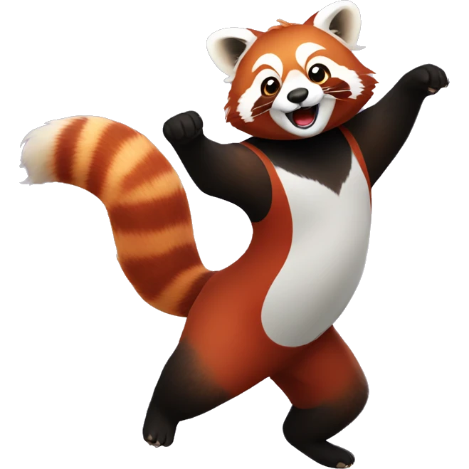 Dancing red panda emoji