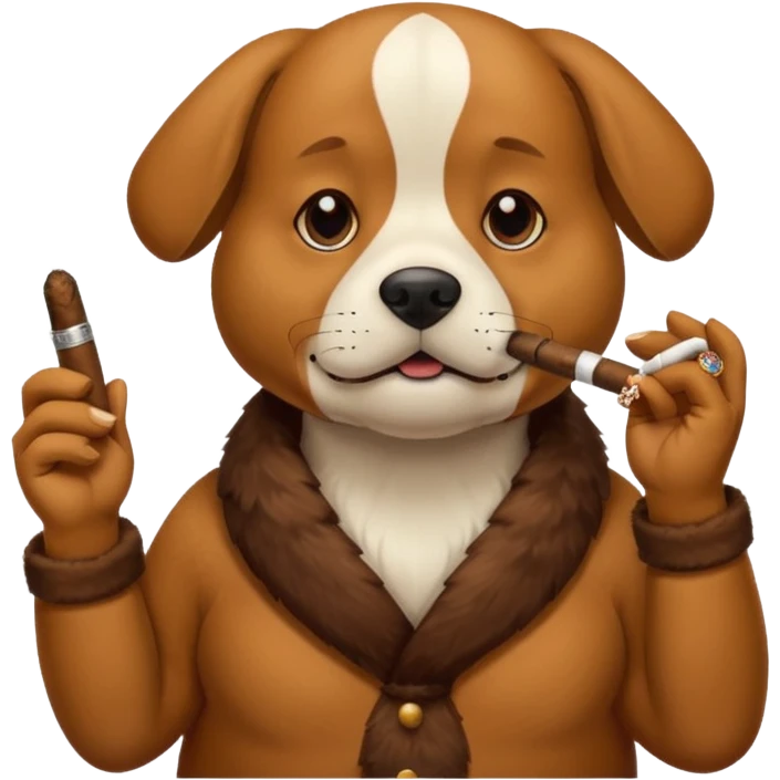 Dog smoking emoji