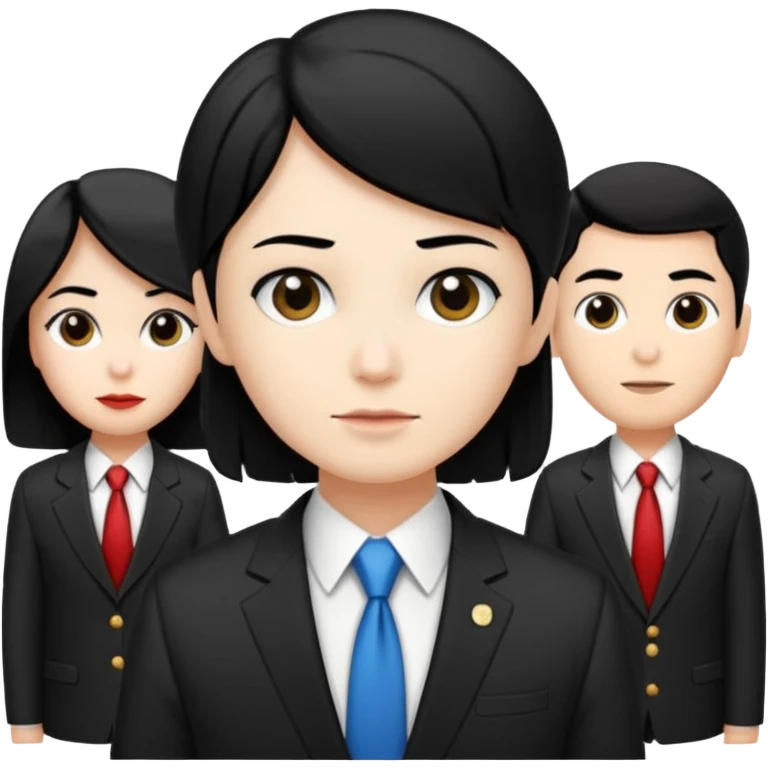 congressional meeting of people with black hair and white skin emoji