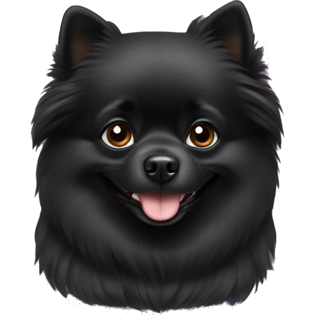 black pomeranian dog happy emoji