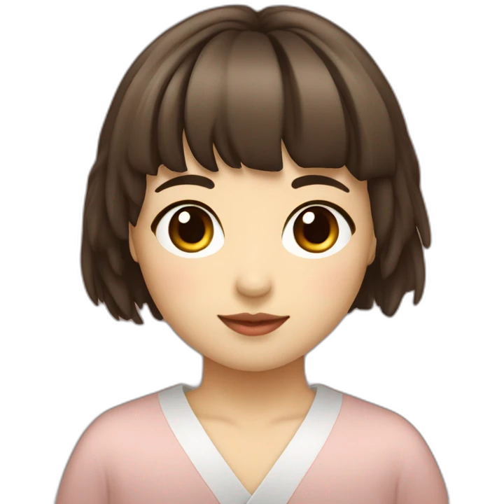 Japonaise jeune brune avec frange emoji