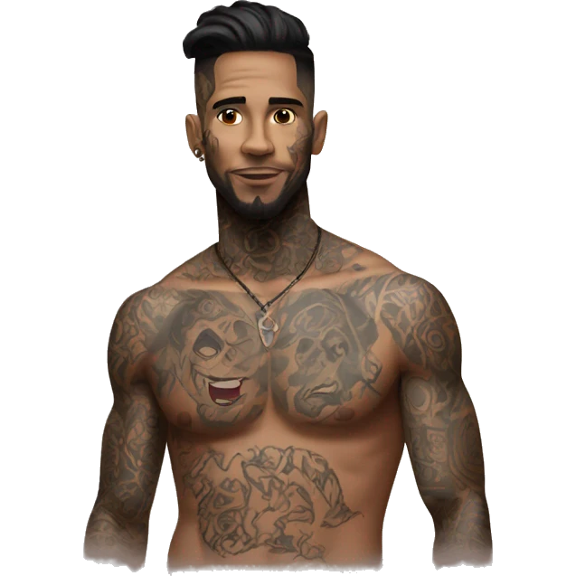 tattooed man very attractive emoji