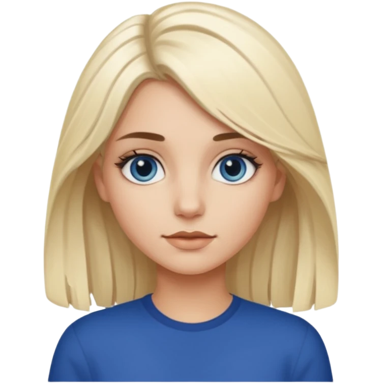 white blonde girl with grown out dark roots and dark blue eyes that's not really tan but not pale emoji