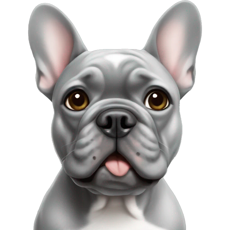 Gray French bulldog  emoji