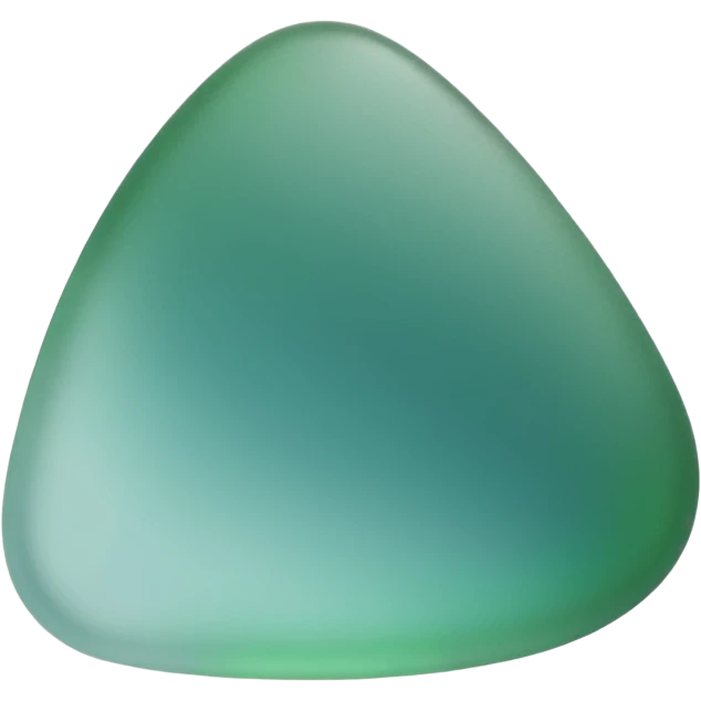 a single piece of green and teal sea glass with smooth but sharp edges emoji