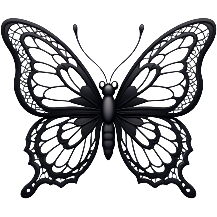 Black lace butterfly emoji