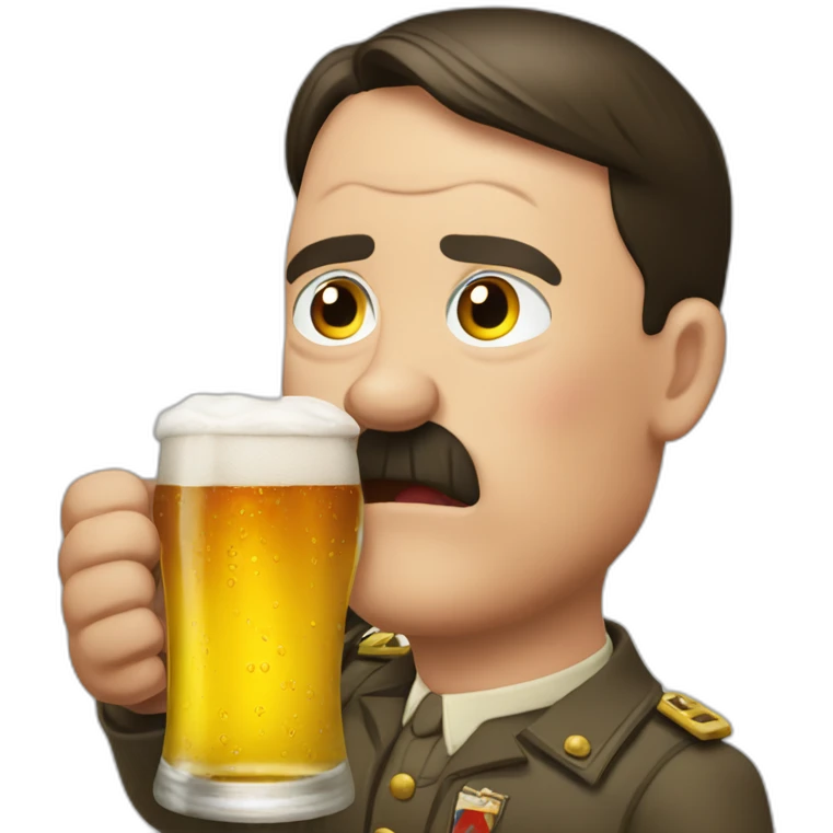 Hadolf hitler drinks à beer emoji